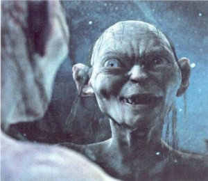 Crazy things we say to ourselves. Gollum talks to himself often.