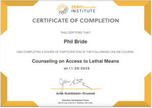 CALM Counseling on Access to Lethal Means certificate