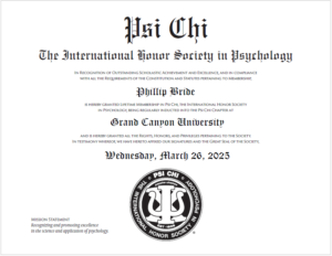 Psi Chi Certificate